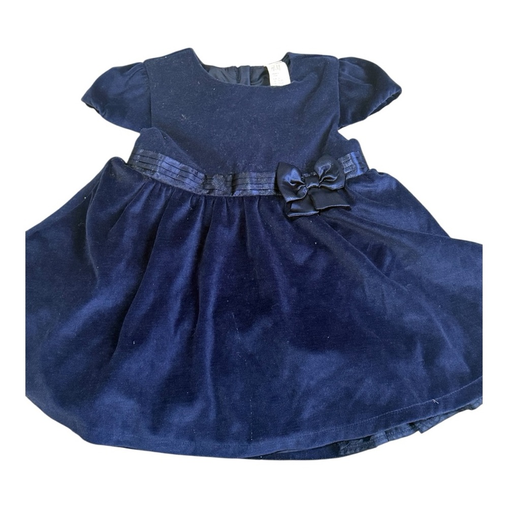 Navy Blue Velvet Kids Dress Size 2T